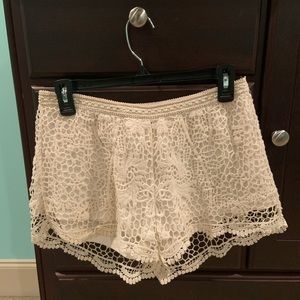 Cream Lace Shorts